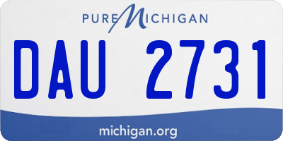 MI license plate DAU2731