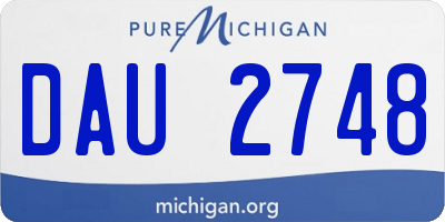 MI license plate DAU2748