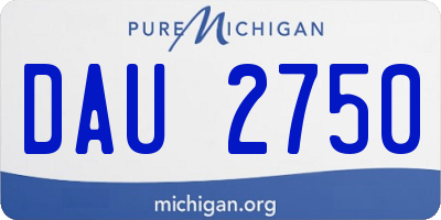 MI license plate DAU2750