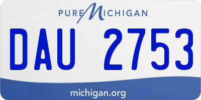 MI license plate DAU2753