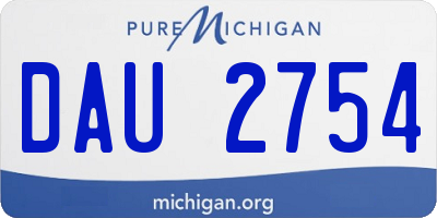 MI license plate DAU2754