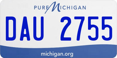 MI license plate DAU2755