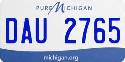 MI license plate DAU2765