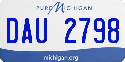 MI license plate DAU2798