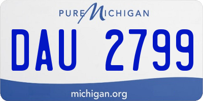 MI license plate DAU2799