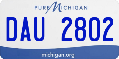 MI license plate DAU2802