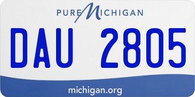 MI license plate DAU2805