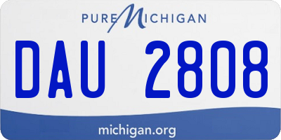MI license plate DAU2808