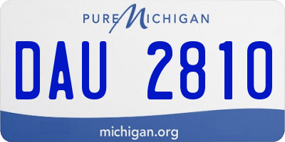 MI license plate DAU2810