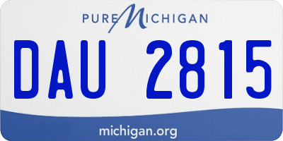 MI license plate DAU2815