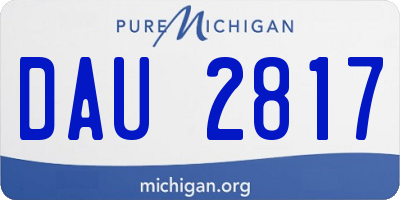 MI license plate DAU2817