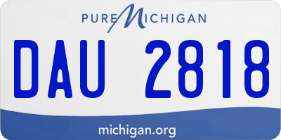 MI license plate DAU2818