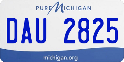 MI license plate DAU2825