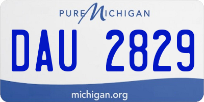 MI license plate DAU2829