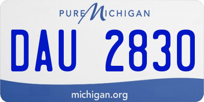 MI license plate DAU2830