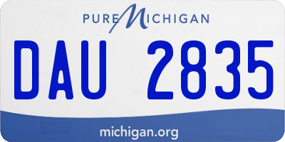 MI license plate DAU2835