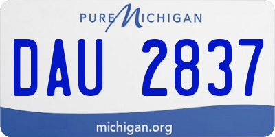 MI license plate DAU2837