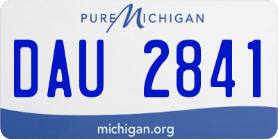 MI license plate DAU2841
