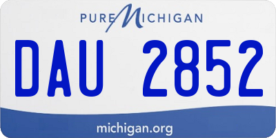 MI license plate DAU2852