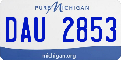 MI license plate DAU2853