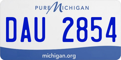MI license plate DAU2854