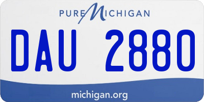 MI license plate DAU2880