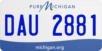 MI license plate DAU2881