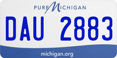 MI license plate DAU2883