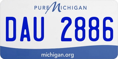 MI license plate DAU2886