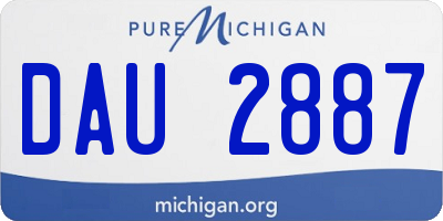 MI license plate DAU2887