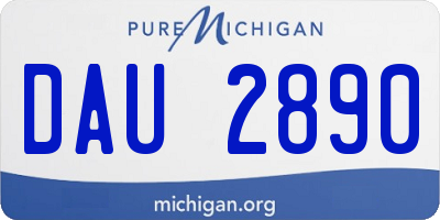 MI license plate DAU2890