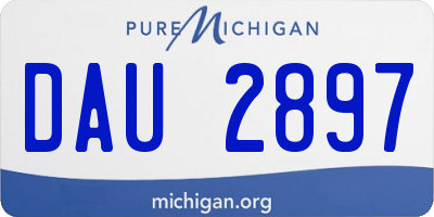 MI license plate DAU2897
