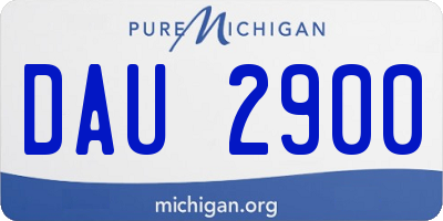 MI license plate DAU2900