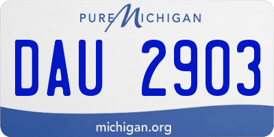 MI license plate DAU2903
