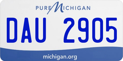 MI license plate DAU2905