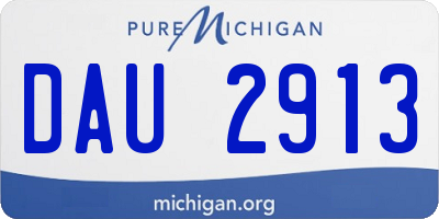 MI license plate DAU2913