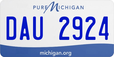 MI license plate DAU2924