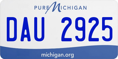 MI license plate DAU2925