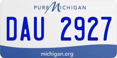 MI license plate DAU2927