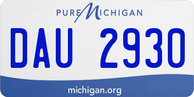 MI license plate DAU2930