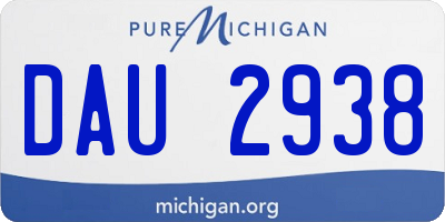 MI license plate DAU2938