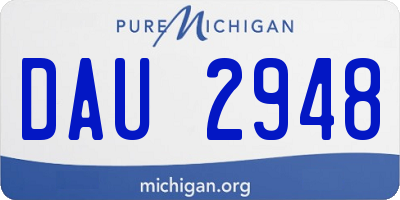 MI license plate DAU2948