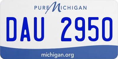 MI license plate DAU2950
