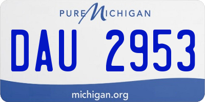 MI license plate DAU2953