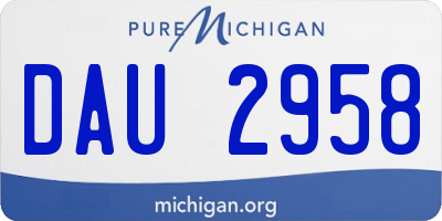 MI license plate DAU2958