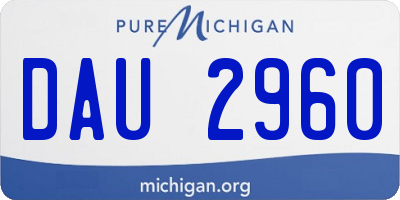 MI license plate DAU2960