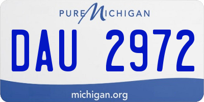 MI license plate DAU2972
