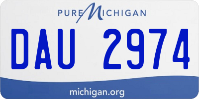 MI license plate DAU2974