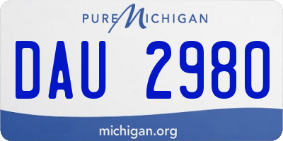 MI license plate DAU2980