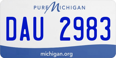 MI license plate DAU2983